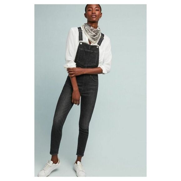 Black Anthropologie Levi's Skinny Denim Overalls (NWT) - Picture 2 of 5